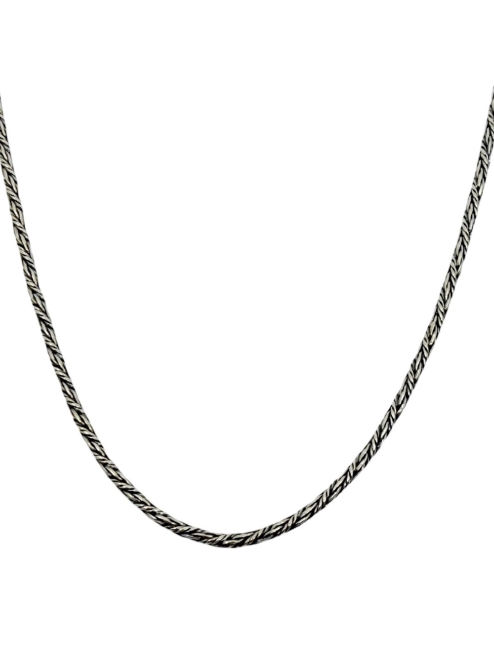 vintage sterling silver twisted rope link chain necklace - GM1056